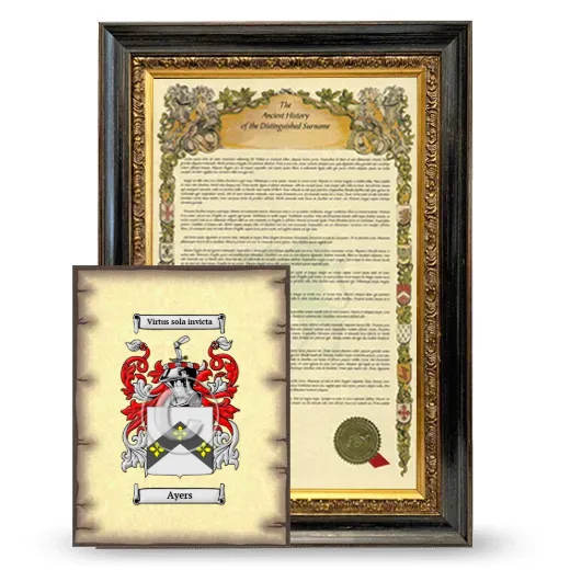Ayers Framed History and Coat of Arms Print - Heirloom