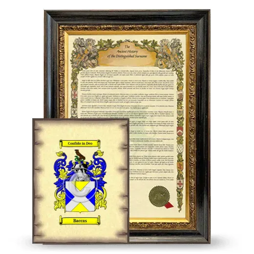Baccas Framed History and Coat of Arms Print - Heirloom