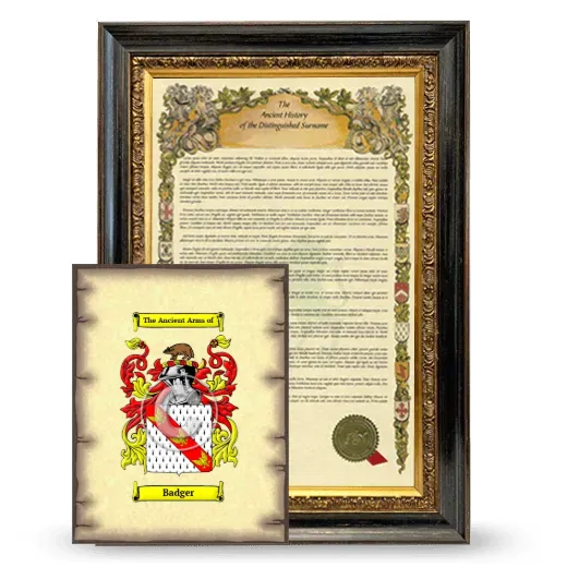 Badger Framed History and Coat of Arms Print - Heirloom