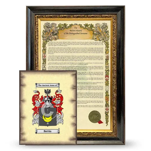 Battin Framed History and Coat of Arms Print - Heirloom
