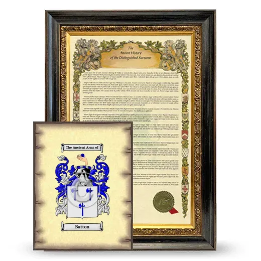 Batton Framed History and Coat of Arms Print - Heirloom