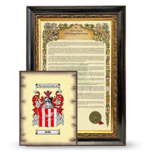 Belle Framed History and Coat of Arms Print - Heirloom