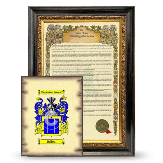 Bellon Framed History and Coat of Arms Print - Heirloom