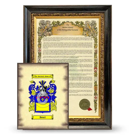 Benci Framed History and Coat of Arms Print - Heirloom