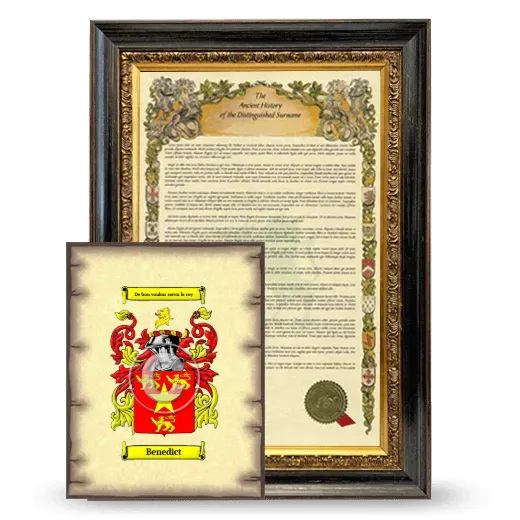 Benedict Framed History and Coat of Arms Print - Heirloom