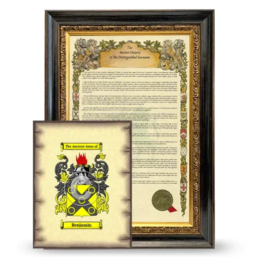 Benjamin Framed History and Coat of Arms Print - Heirloom