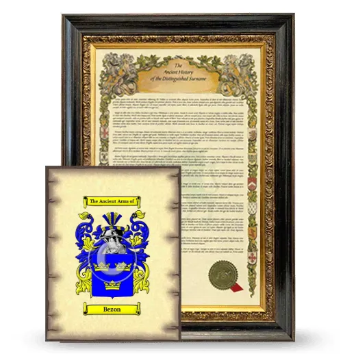 Bezon Framed History and Coat of Arms Print - Heirloom