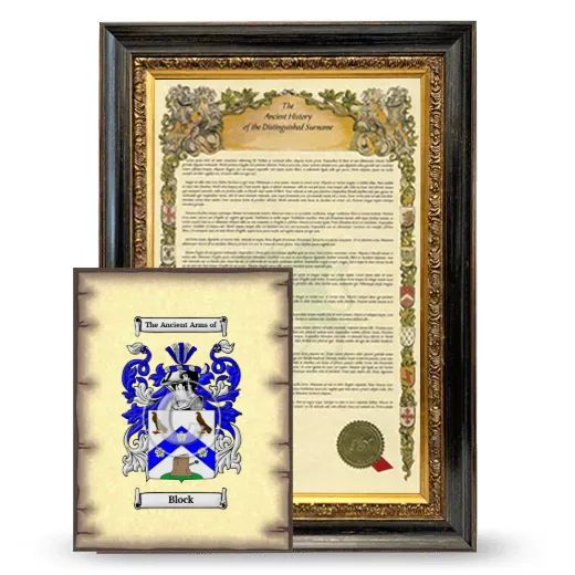 Block Framed History and Coat of Arms Print - Heirloom
