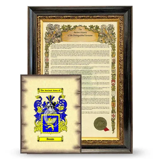 Bonin Framed History and Coat of Arms Print - Heirloom