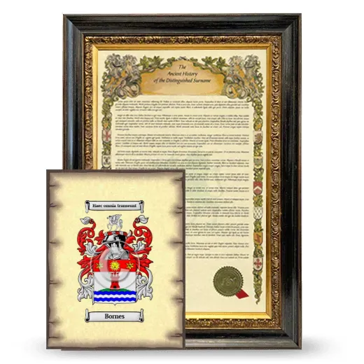 Bornes Framed History and Coat of Arms Print - Heirloom
