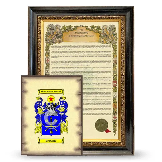 Brownly Framed History and Coat of Arms Print - Heirloom