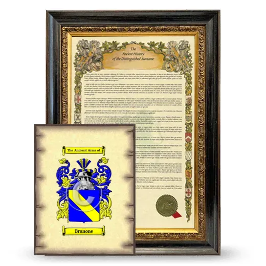 Brunone Framed History and Coat of Arms Print - Heirloom