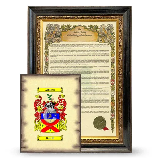 Burrill Framed History and Coat of Arms Print - Heirloom