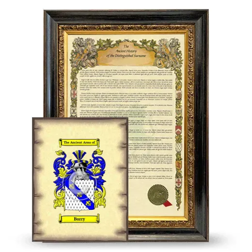 Burry Framed History and Coat of Arms Print - Heirloom
