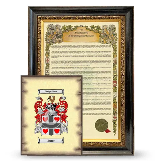Buter Framed History and Coat of Arms Print - Heirloom