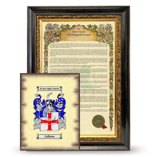 Callwen Framed History and Coat of Arms Print - Heirloom