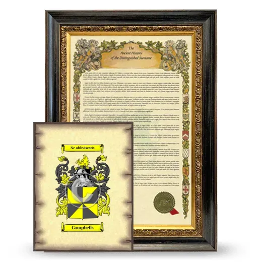 Campbells Framed History and Coat of Arms Print - Heirloom