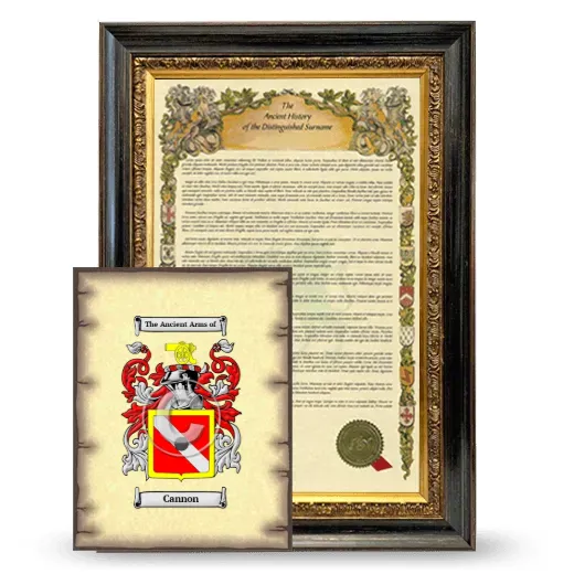 Cannon Framed History and Coat of Arms Print - Heirloom
