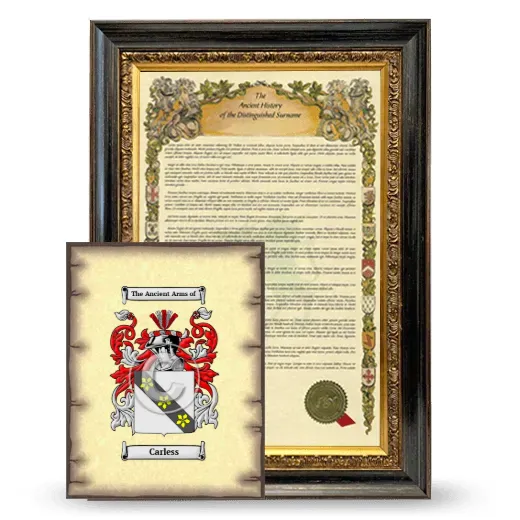 Carless Framed History and Coat of Arms Print - Heirloom