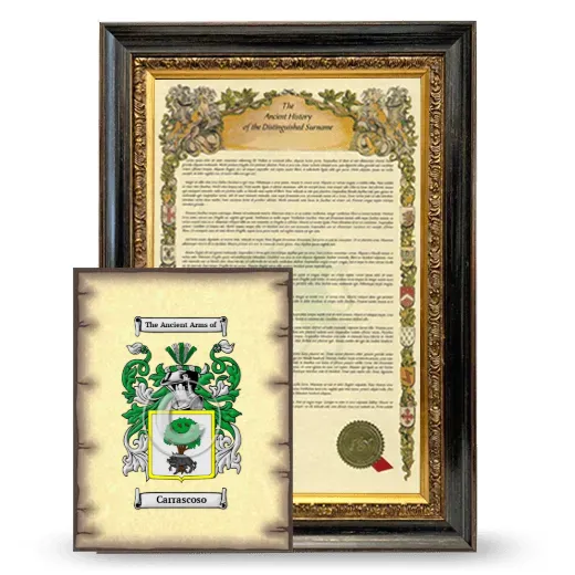 Carrascoso Framed History and Coat of Arms Print - Heirloom