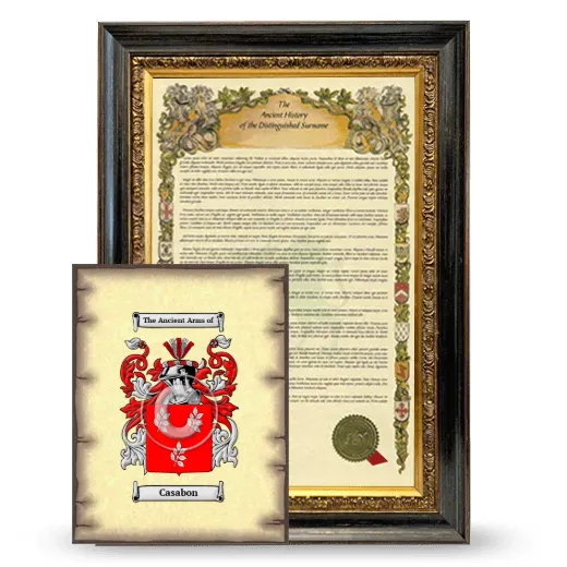 Casabon Framed History and Coat of Arms Print - Heirloom