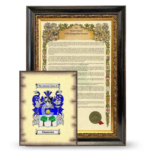 Chanceau Framed History and Coat of Arms Print - Heirloom