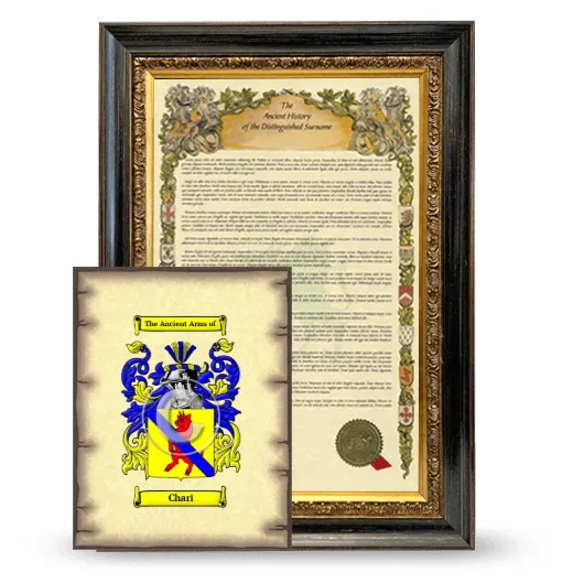 Chari Framed History and Coat of Arms Print - Heirloom
