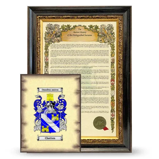 Chatten Framed History and Coat of Arms Print - Heirloom