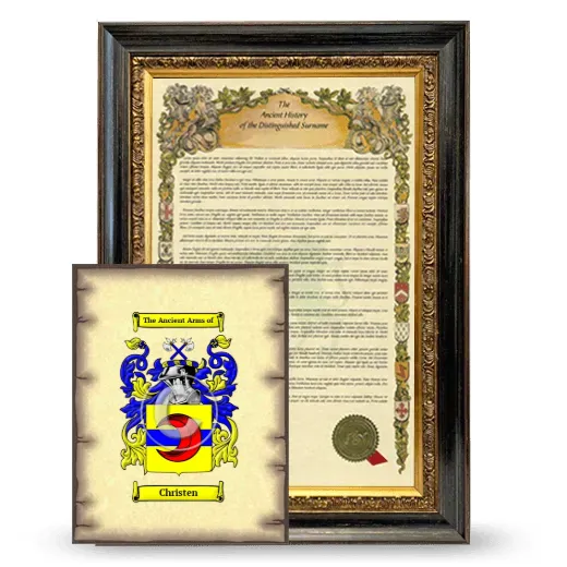 Christen Framed History and Coat of Arms Print - Heirloom