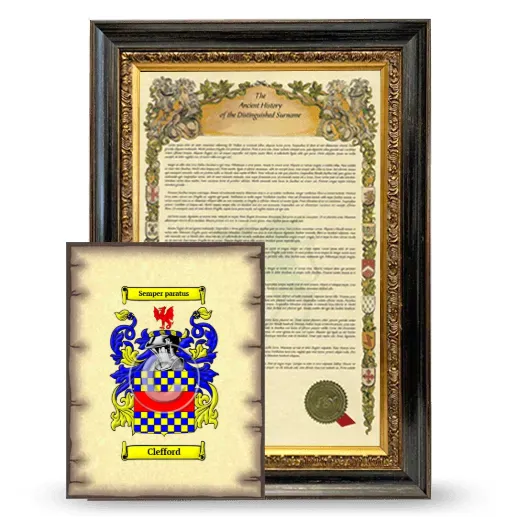Clefford Framed History and Coat of Arms Print - Heirloom