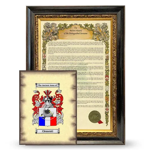 Clementi Framed History and Coat of Arms Print - Heirloom
