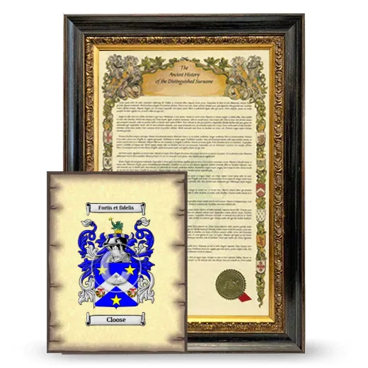 Cloose Framed History and Coat of Arms Print - Heirloom
