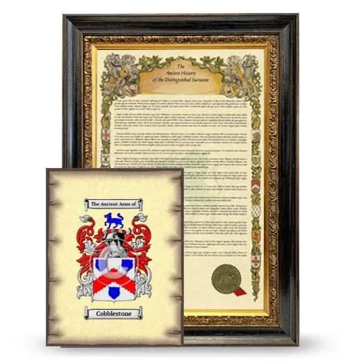 Cobblestone Framed History and Coat of Arms Print - Heirloom