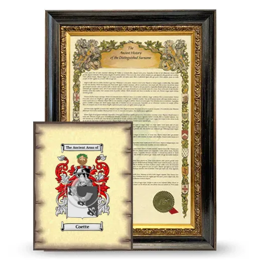 Coette Framed History and Coat of Arms Print - Heirloom