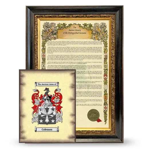 Coleman Framed History and Coat of Arms Print - Heirloom