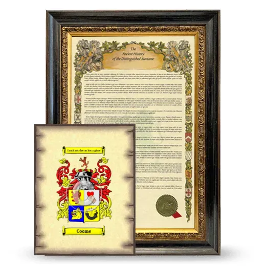 Coome Framed History and Coat of Arms Print - Heirloom