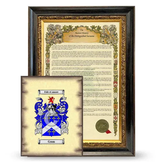 Cram Framed History and Coat of Arms Print - Heirloom