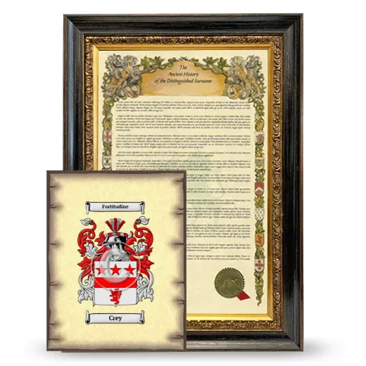 Crey Framed History and Coat of Arms Print - Heirloom