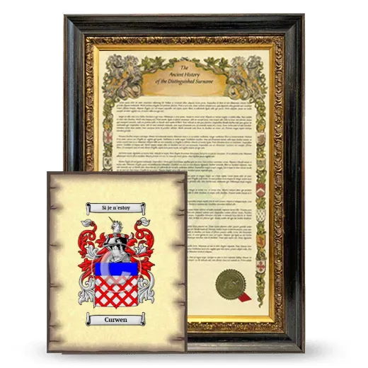 Curwen Framed History and Coat of Arms Print - Heirloom