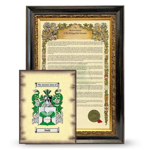 Dahl Framed History and Coat of Arms Print - Heirloom