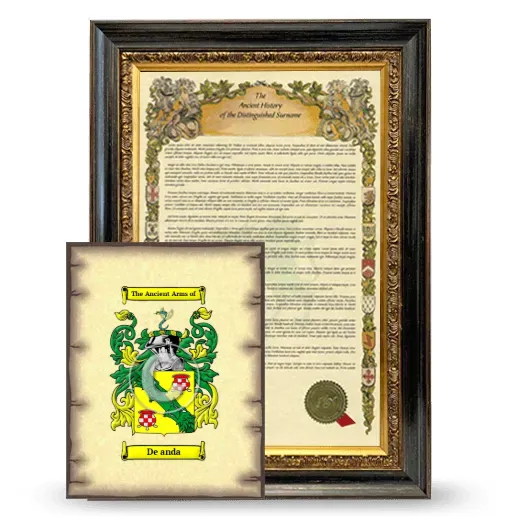 De anda Framed History and Coat of Arms Print - Heirloom