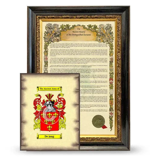 De jong Framed History and Coat of Arms Print - Heirloom