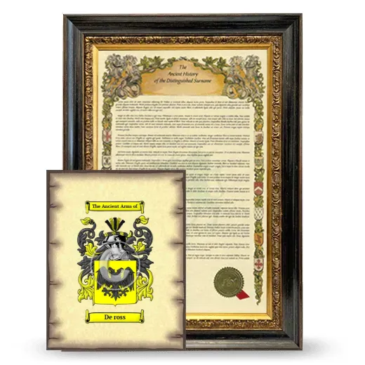 De ross Framed History and Coat of Arms Print - Heirloom