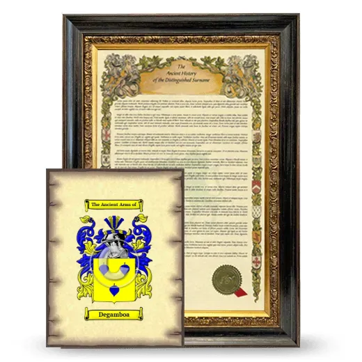 Degamboa Framed History and Coat of Arms Print - Heirloom