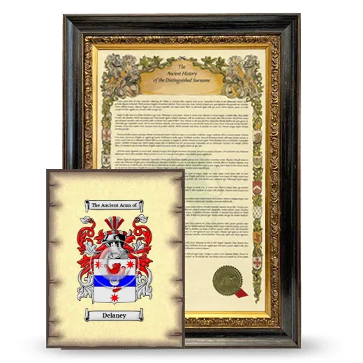 Delaney Framed History and Coat of Arms Print - Heirloom