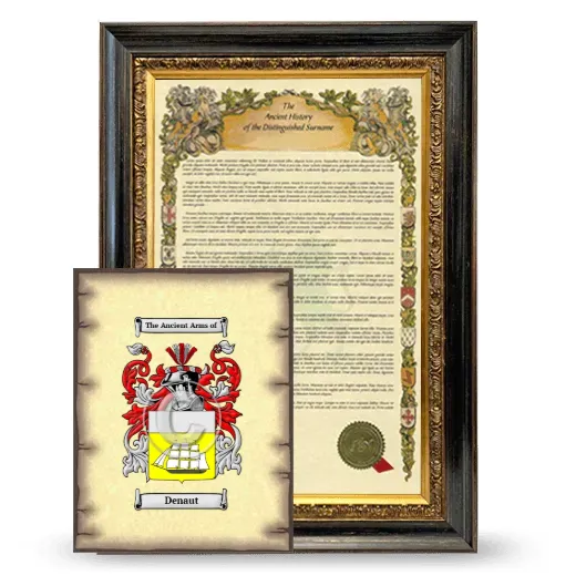 Denaut Framed History and Coat of Arms Print - Heirloom