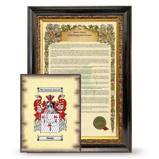 Denis Framed History and Coat of Arms Print - Heirloom