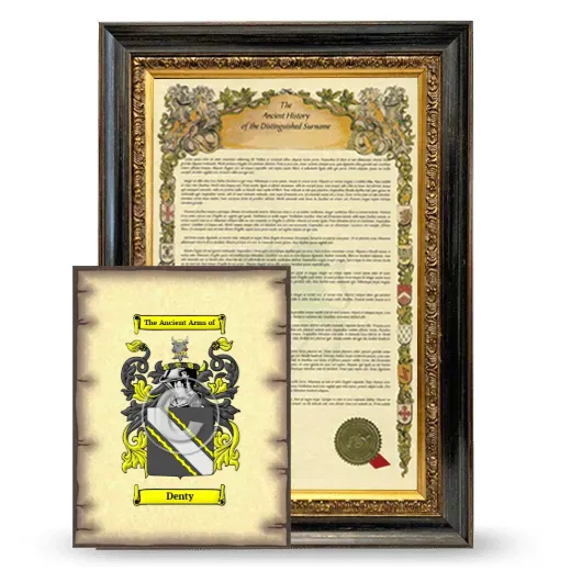 Denty Framed History and Coat of Arms Print - Heirloom