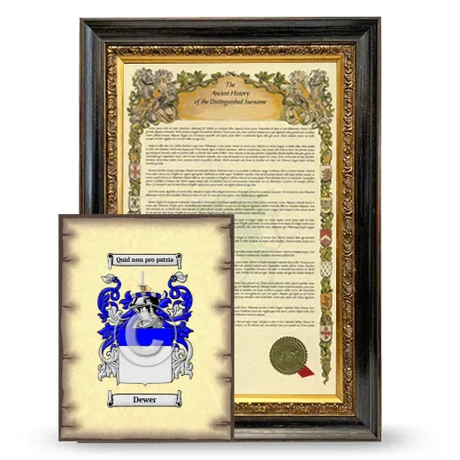 Dewer Framed History and Coat of Arms Print - Heirloom