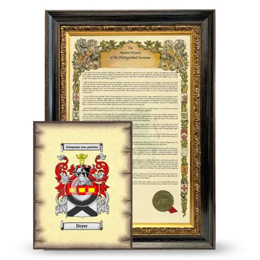 Dryer Framed History and Coat of Arms Print - Heirloom